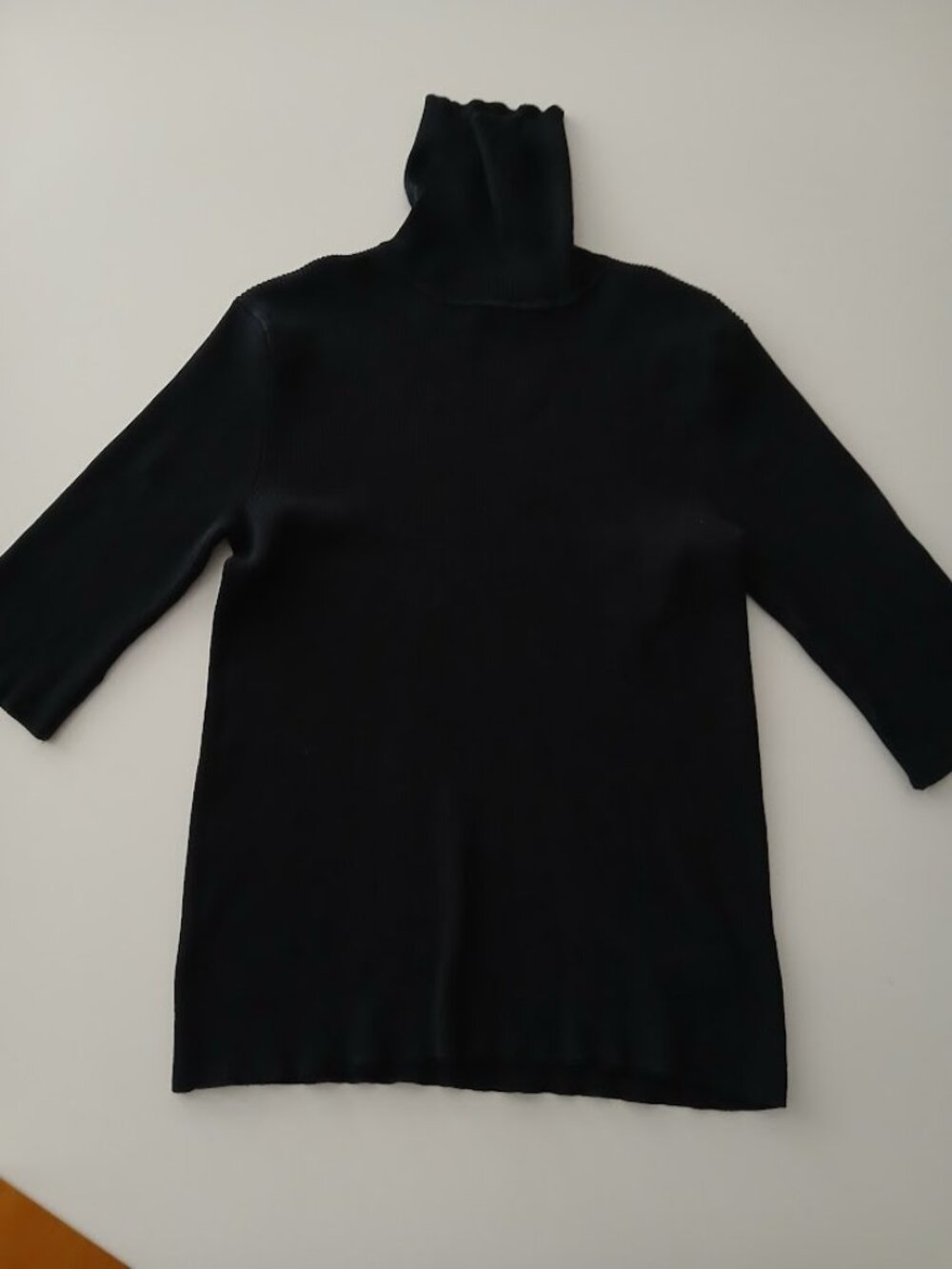 Lauren by Ralph Lauren Silk / Nylon Stretch Ribbed Turtleneck 7/8 sleeve - L